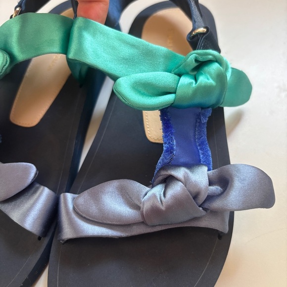 Stuart Weitzman Bandeau Sport Sandal Teva Style Satin Bow Strap Size 7.5 Adjusts - Picture 3 of 10